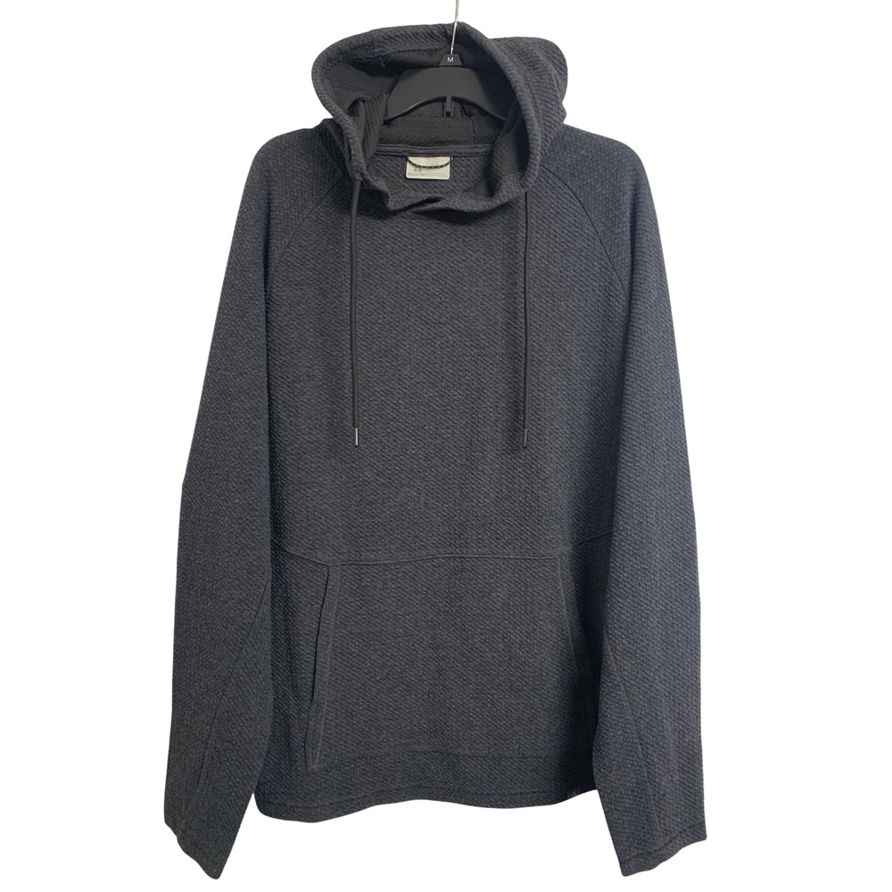 Ascend  XL Knit Textured Outdoor Hiking‎ Hoodie Charcoal Grey Organic Cotton